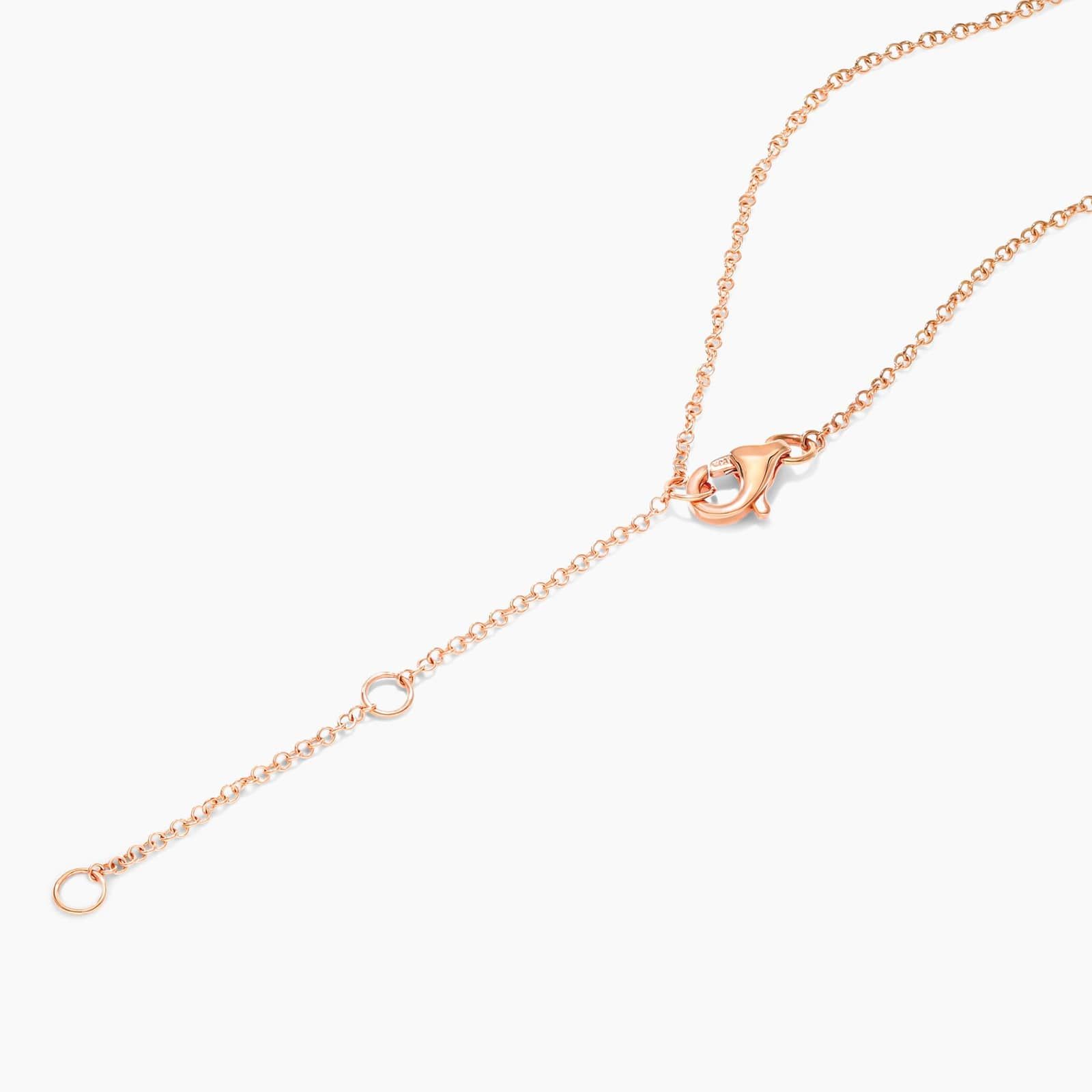 Slightly Curved Diamond Bar Necklace In 14K Rose Gold