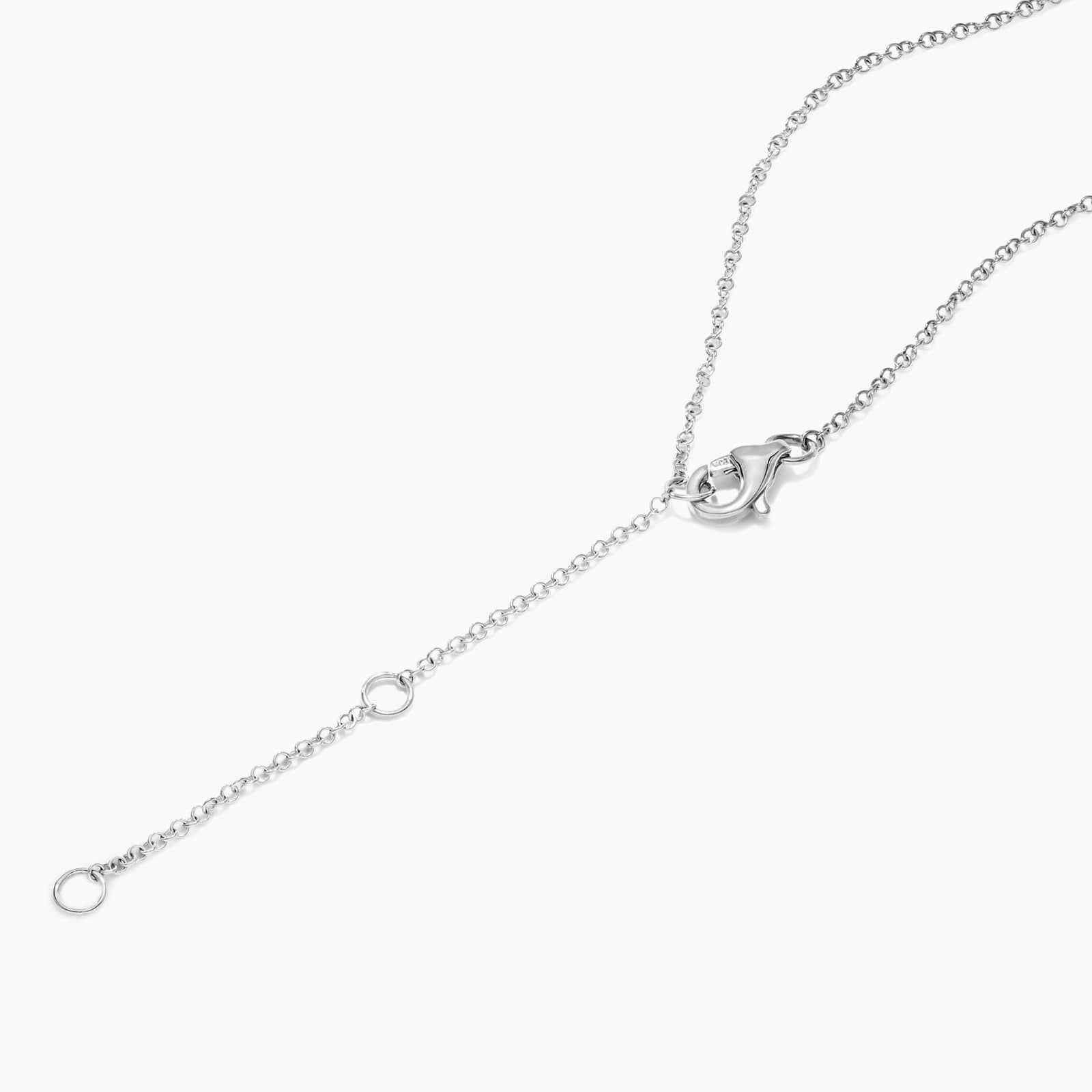 Slightly Curved Diamond Bar Necklace In 14K White Gold