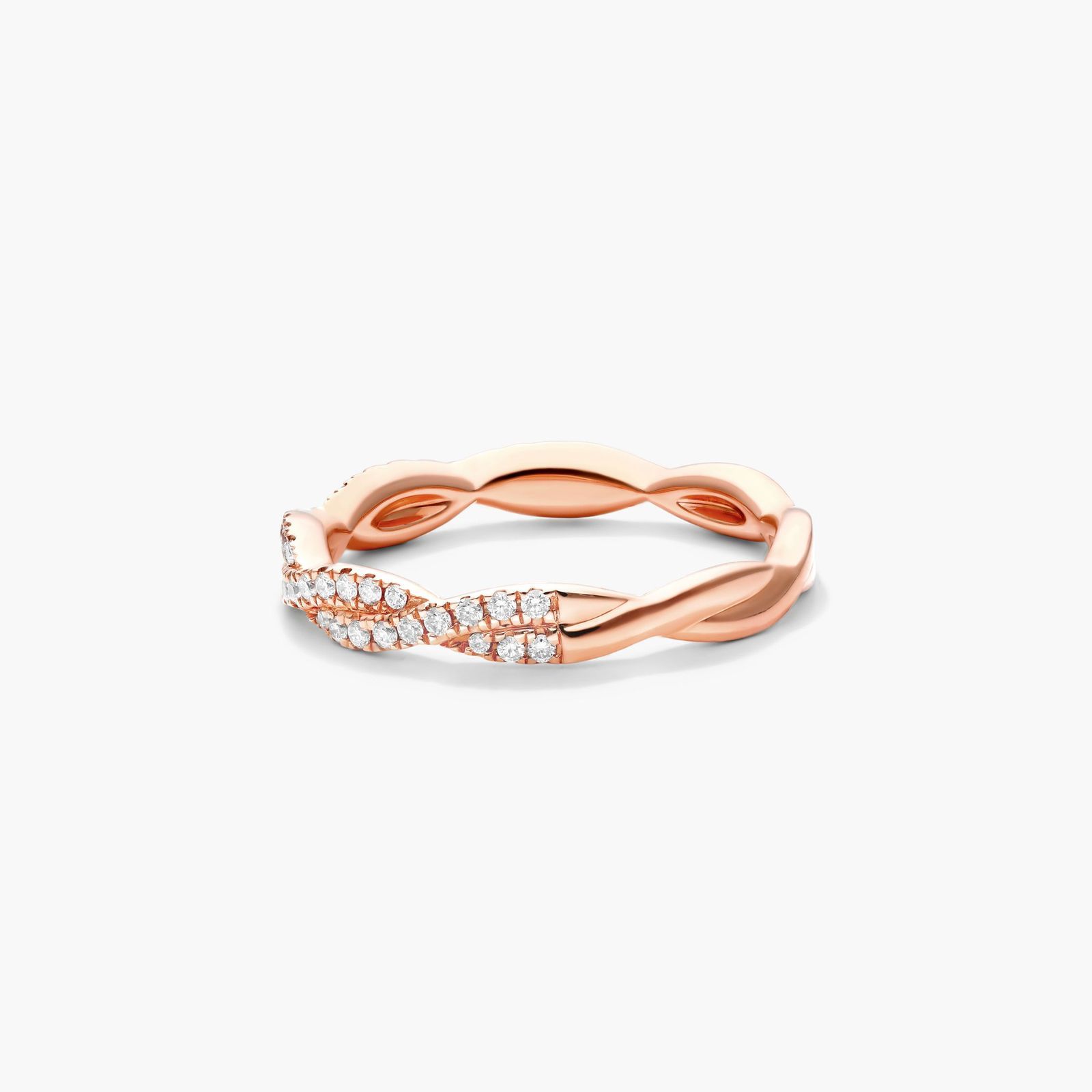 Petite Infinity Diamond Ring In 14K Rose Gold