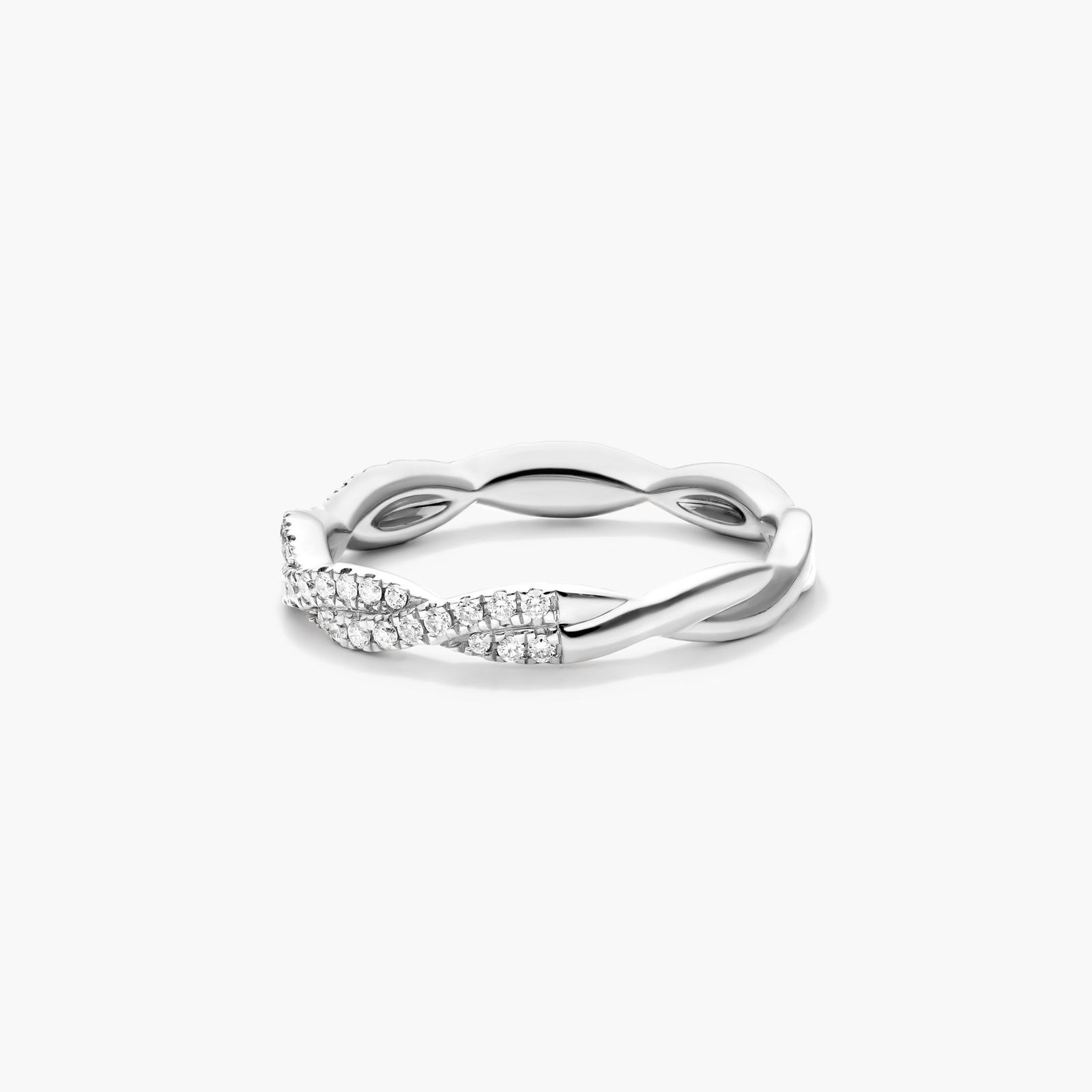 Petite Infinity Diamond Ring In 14K White Gold