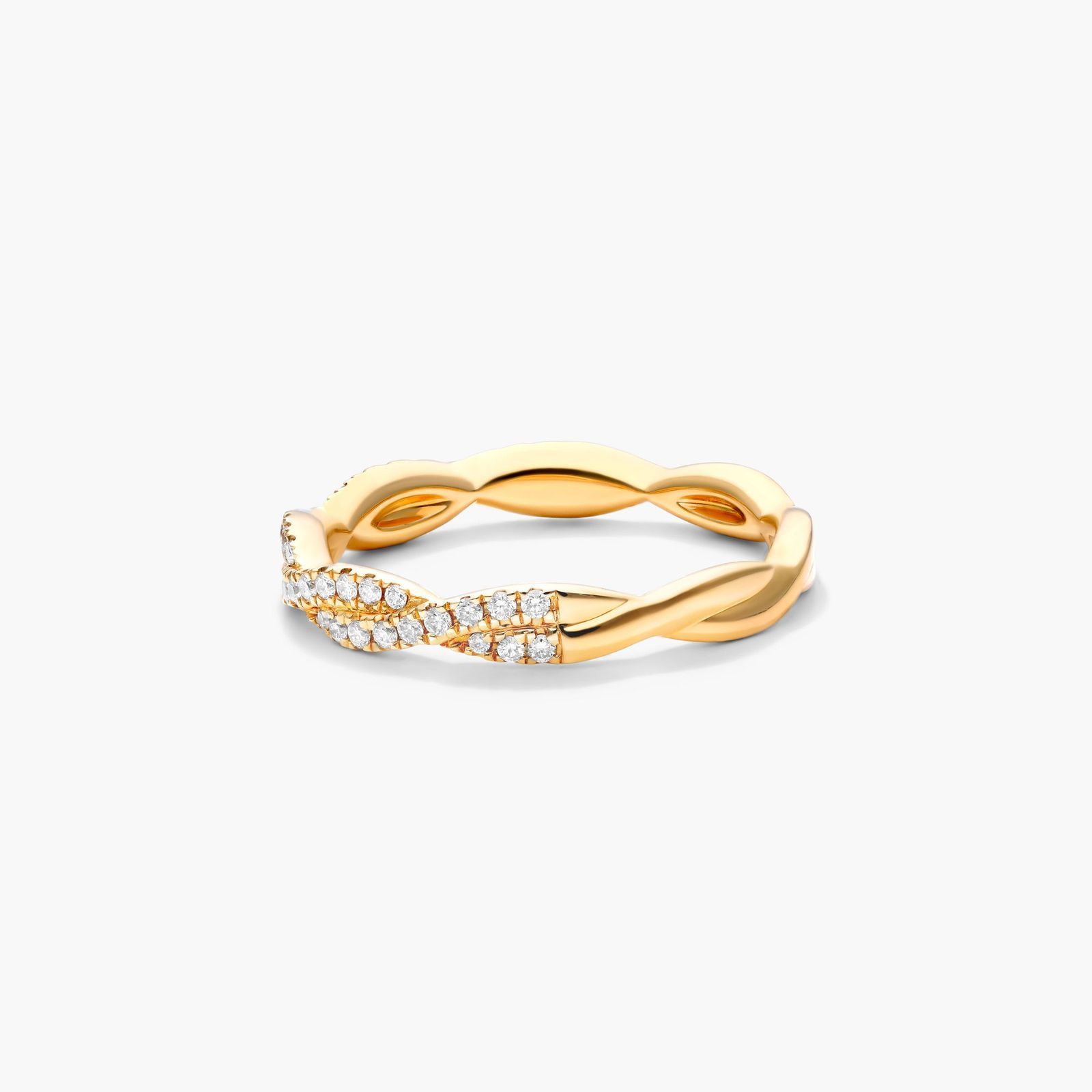 Petite Infinity Diamond Ring In 14K Yellow Gold