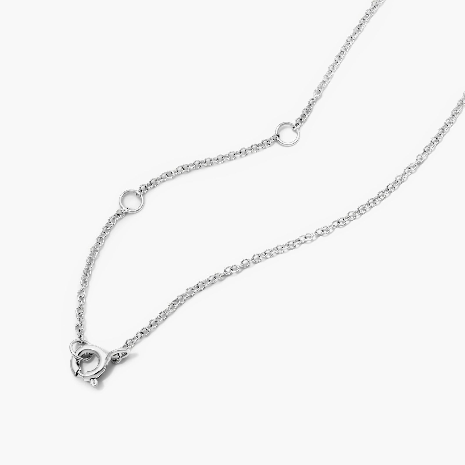 Vertical Bar Drop Diamond Necklace In 14K White Gold