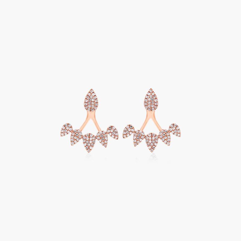 Graduated Teardrop Diamond Drop Earrings In 14K Rose Gold