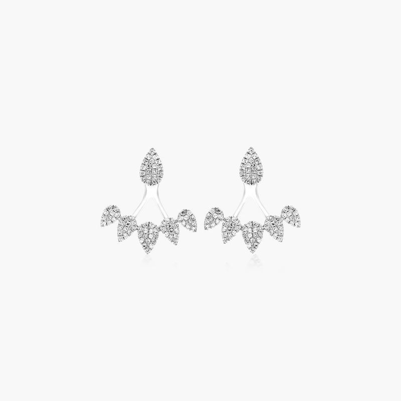 Graduated Teardrop Diamond Drop Earrings In 14K White Gold