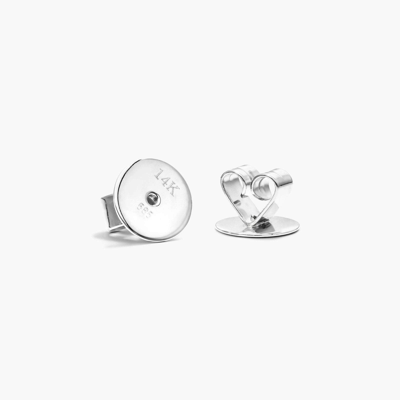 Flower Diamond Earrings With Baguette Cut And Round Diamonds In 14K White Gold