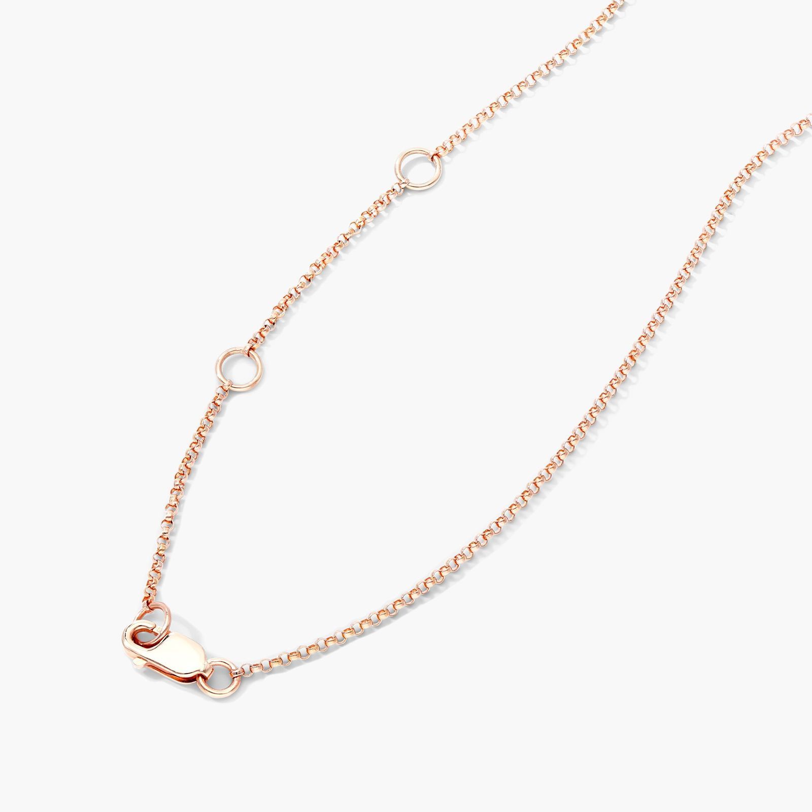 Diamond Flower Necklace With Baguette And Round Diamonds In 14K Rose Gold