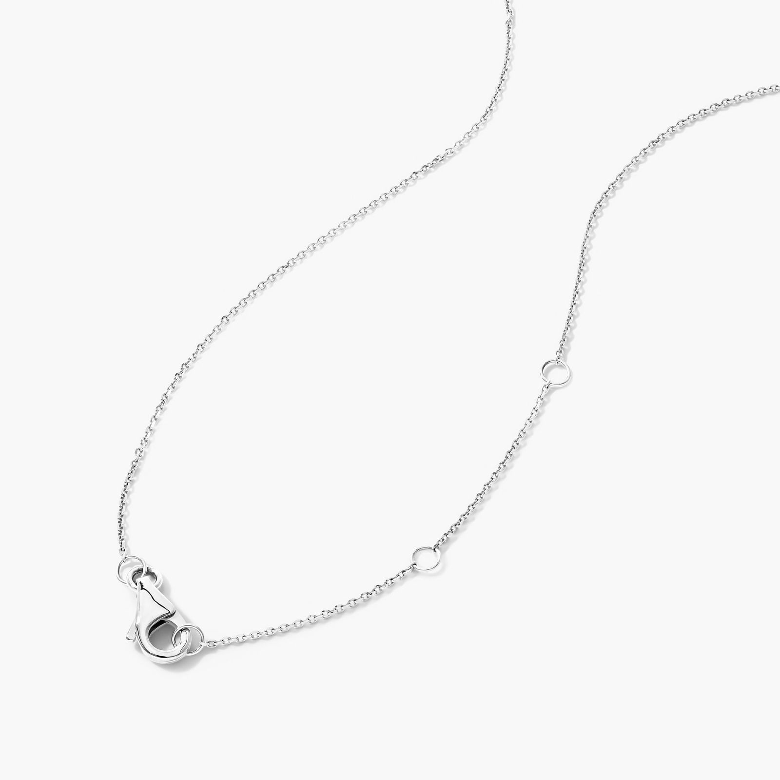 Diamond Pin Necklace In 14K White Gold