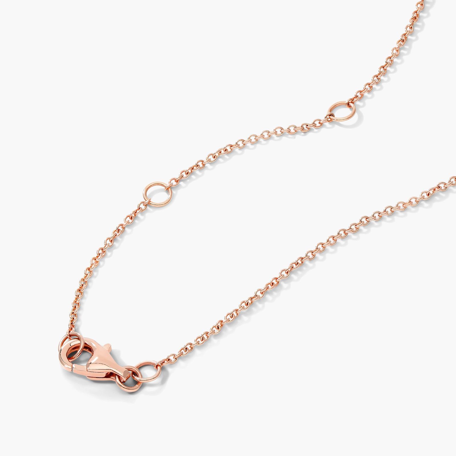 Graduated Diamond Star Necklace In 14K Rose Gold