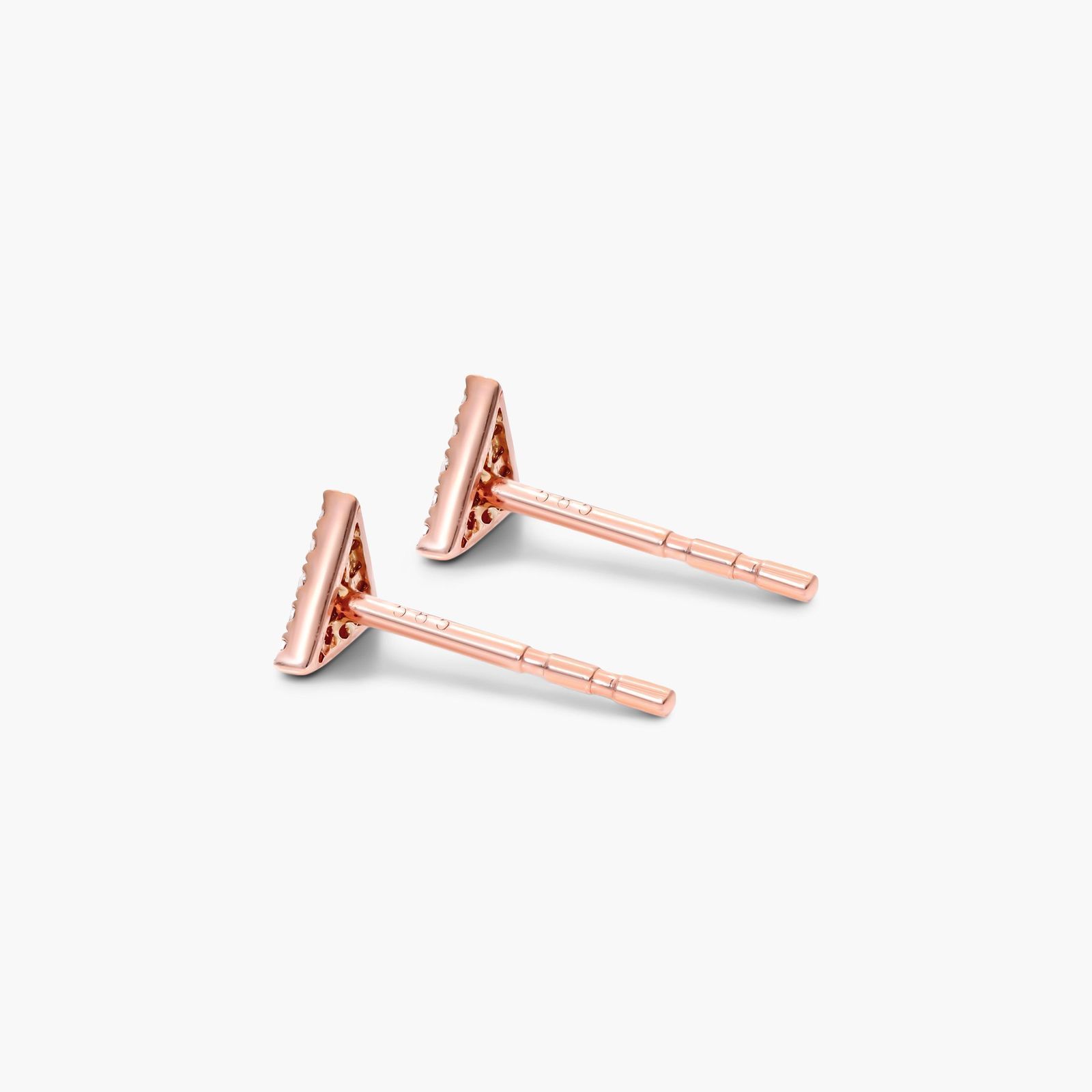 Triangle Diamond Earrings In 14K Rose Gold