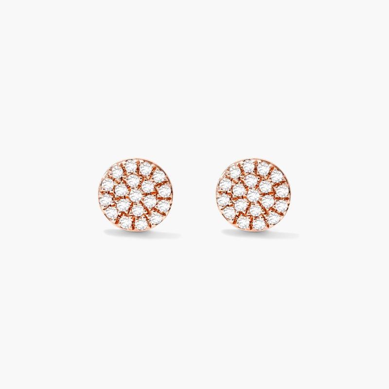 Petite Diamond Earrings In 14K Rose Gold