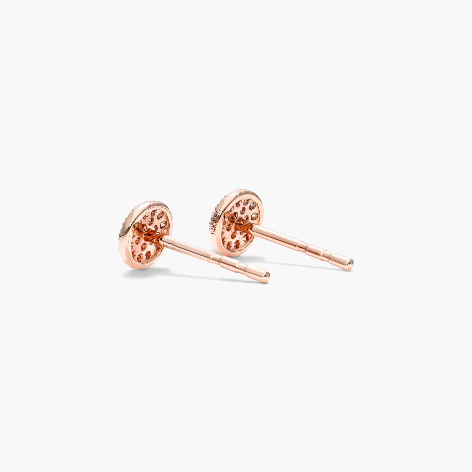 Petite Diamond Earrings In 14K Rose Gold