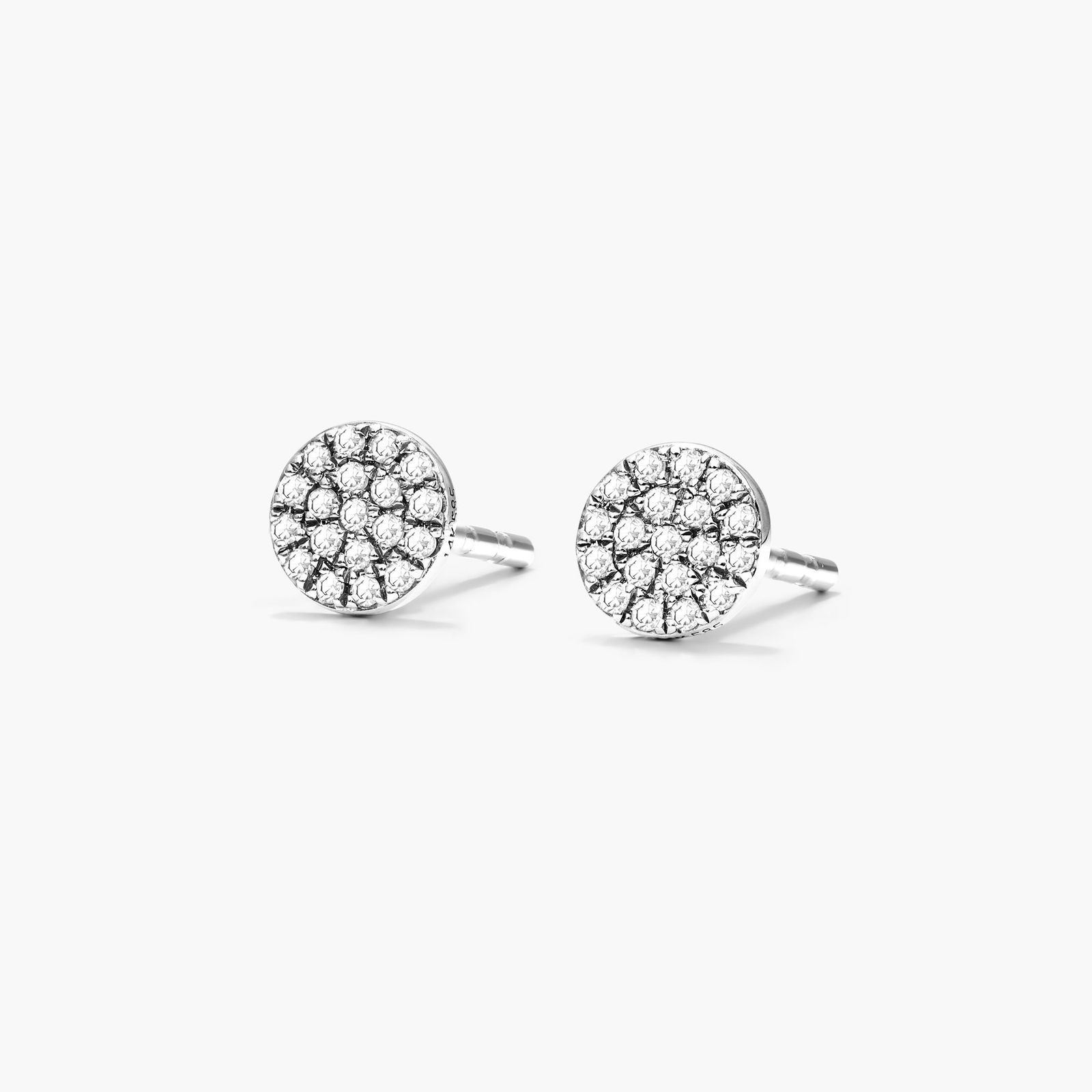 Petite Diamond Earrings In 14K White Gold