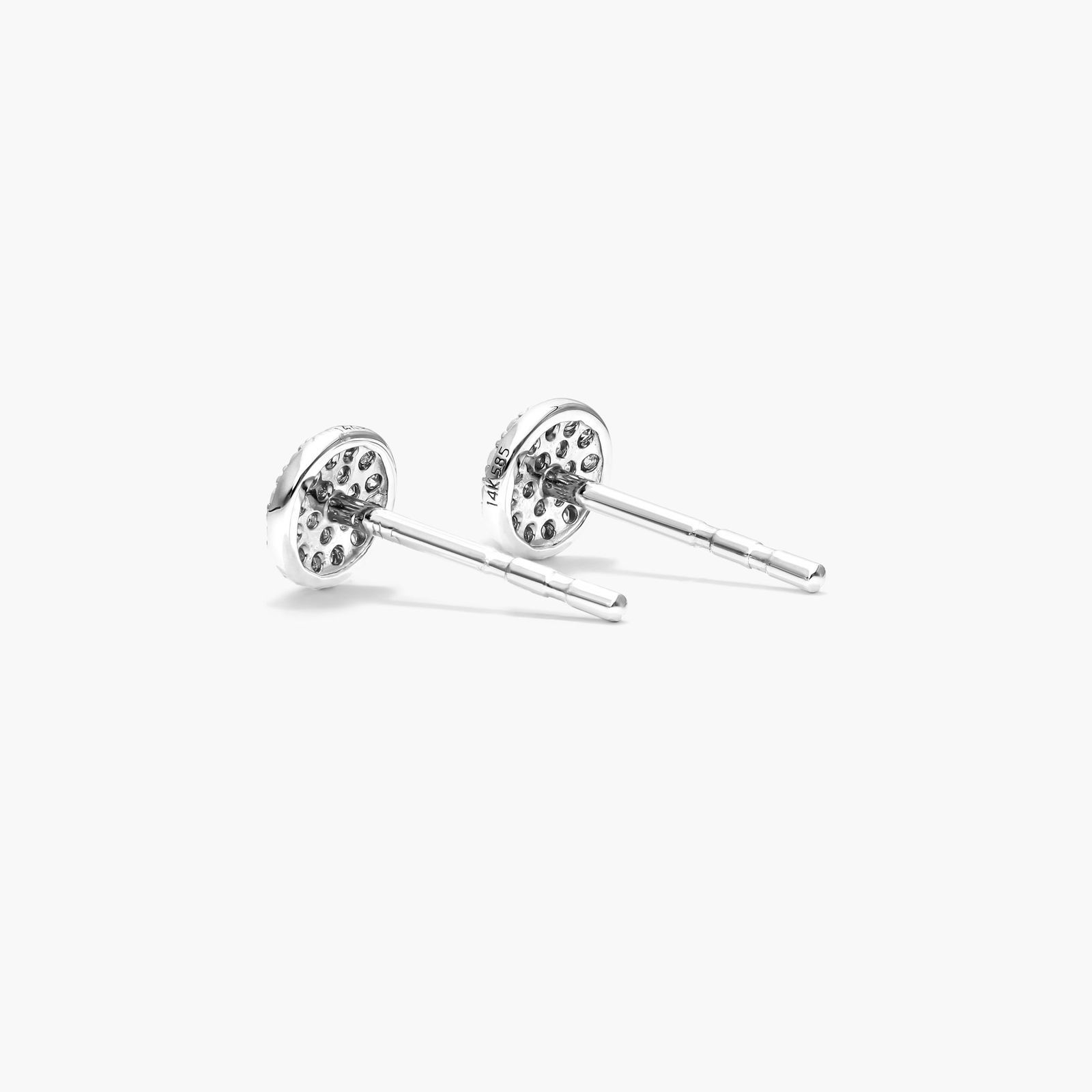 Petite Diamond Earrings In 14K White Gold