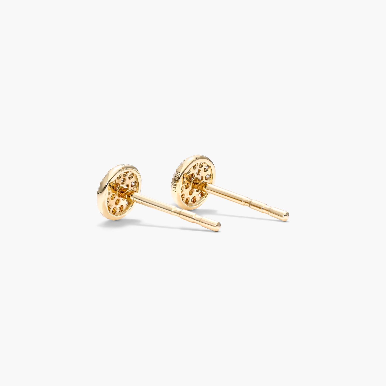Petite Diamond Earrings In 14K Yellow Gold