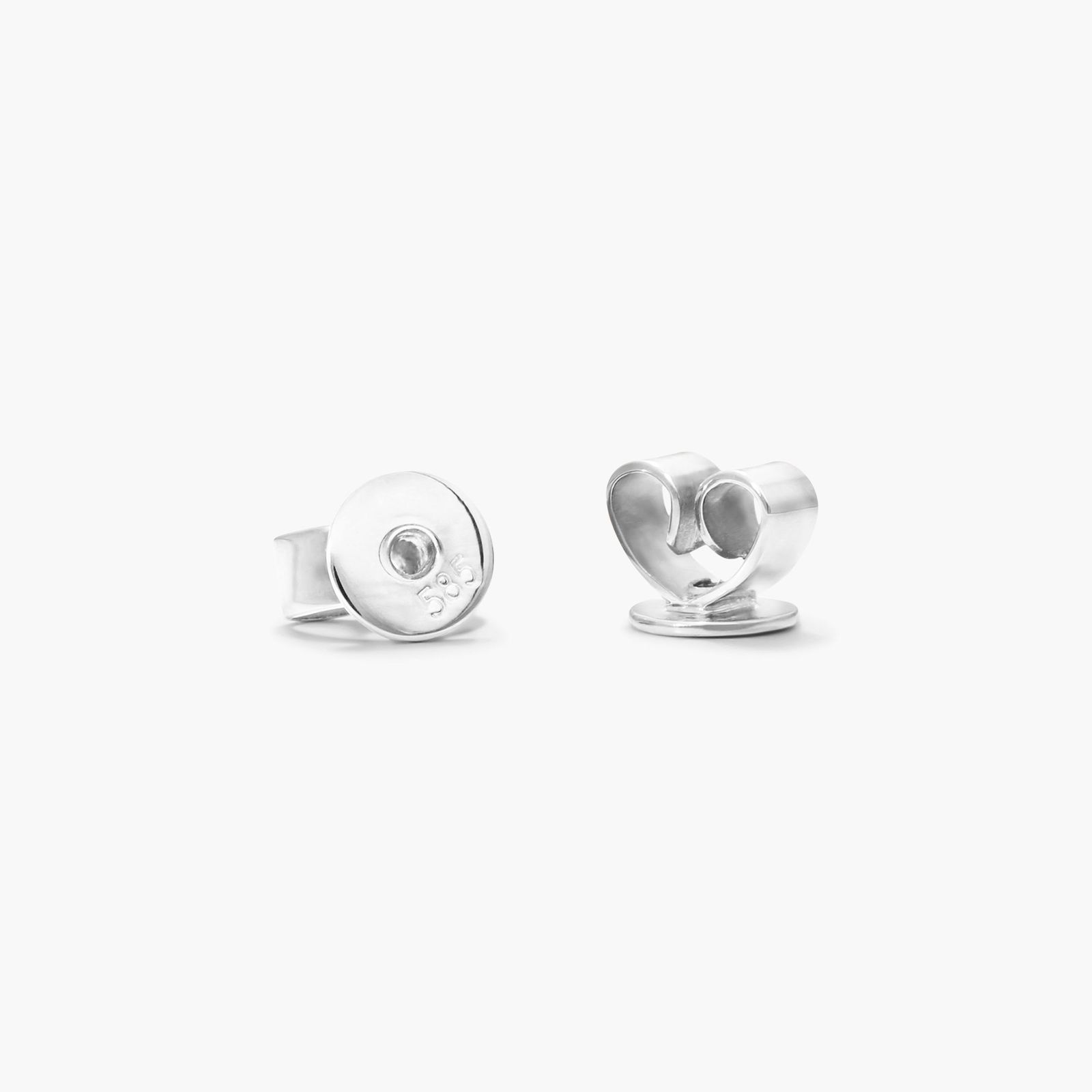 Heart Earrings With Round Diamonds In 14K White Gold