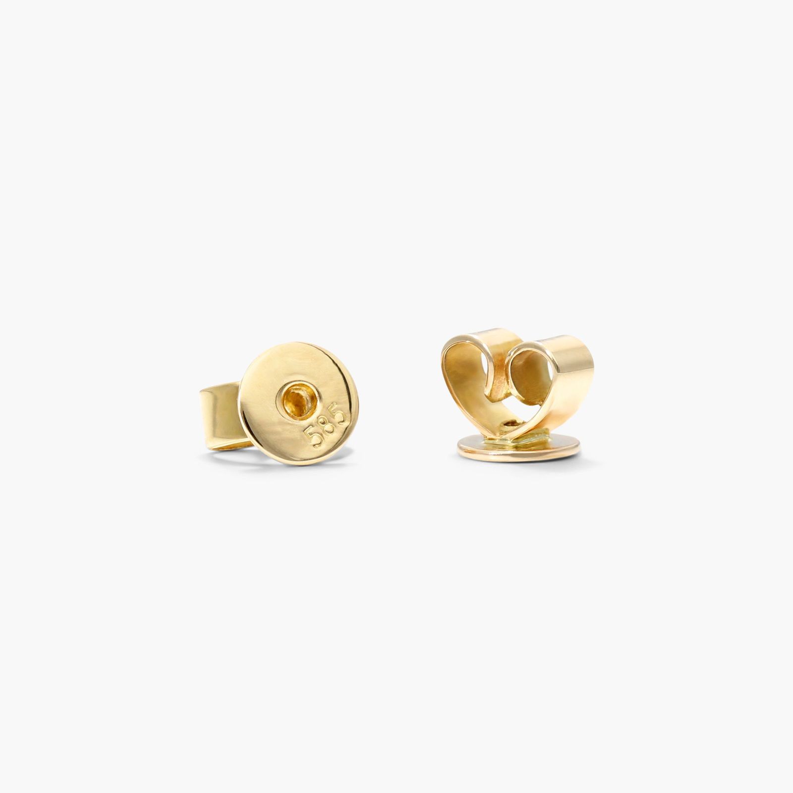 Heart Earrings With Round Diamonds In 14K Yellow Gold