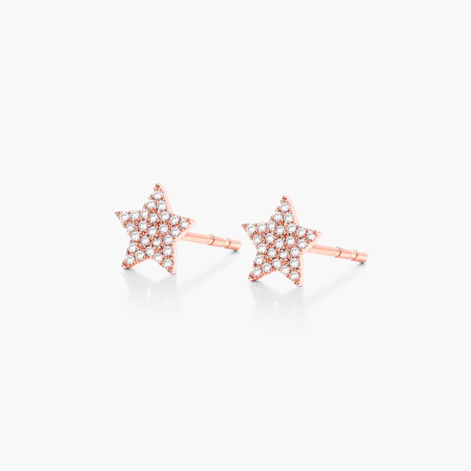 Star Diamond Earrings In 14K Rose Gold