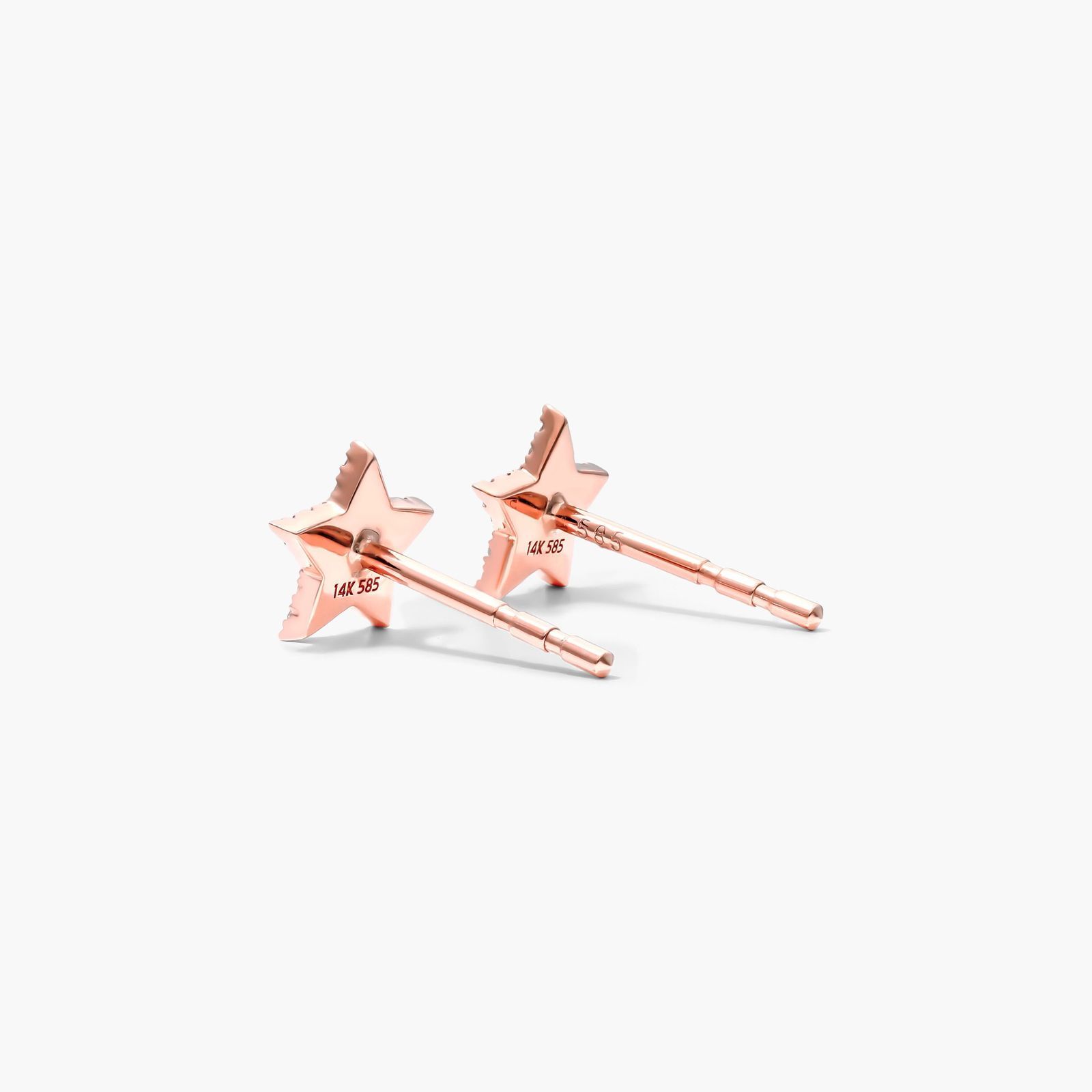 Star Diamond Earrings In 14K Rose Gold