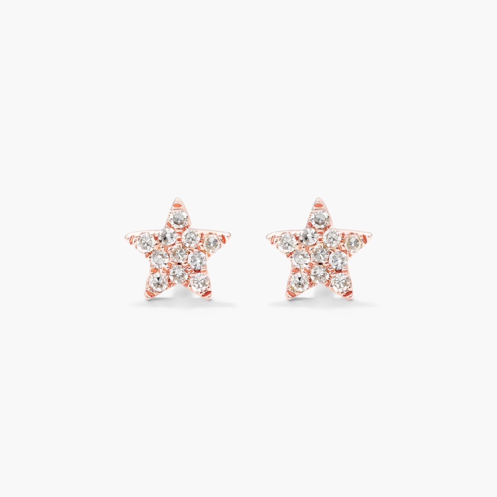 Single 8MM Rose Gold Diamond Star Eternity Earring main image 1
