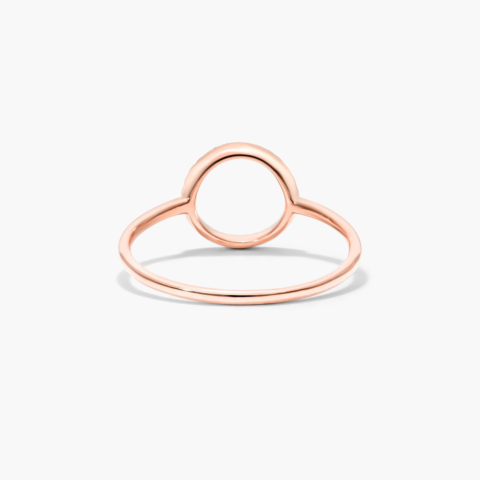 Open Circle Diamond Ring In 14K Rose Gold