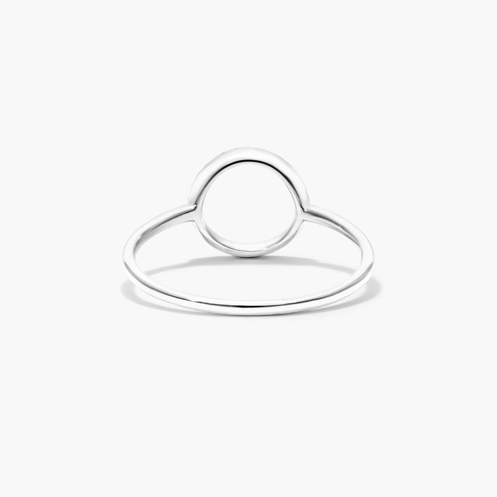 Open Circle Diamond Ring In 14K White Gold