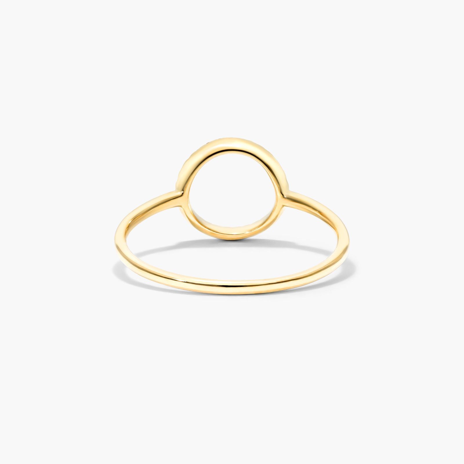 Open Circle Diamond Ring In 14K Yellow Gold