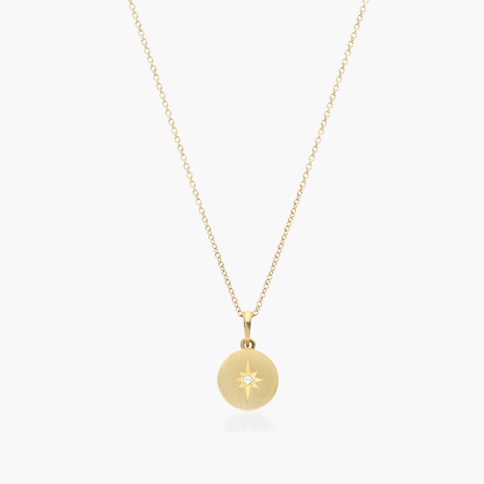 Diamond Starburst Necklace In 14K Yellow Gold-81244y14