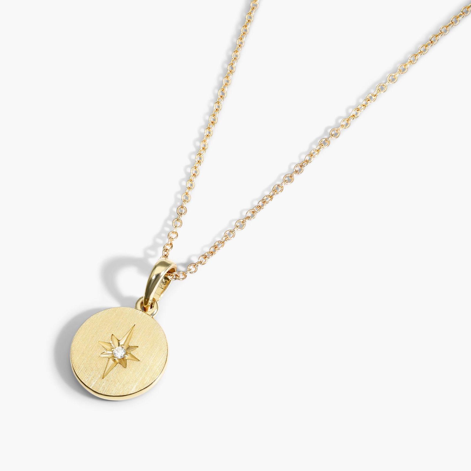 Diamond Starburst Necklace In 14K Yellow Gold