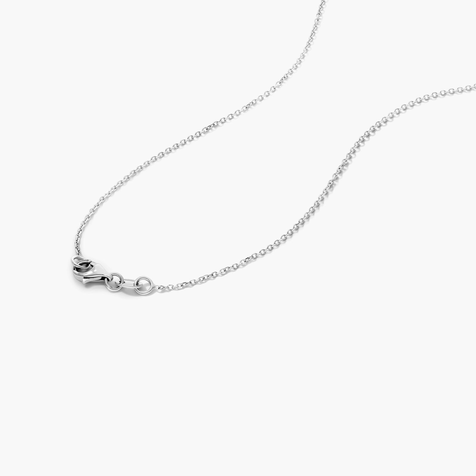 Halo Asscher Cut Diamond Necklace In 18K White Gold