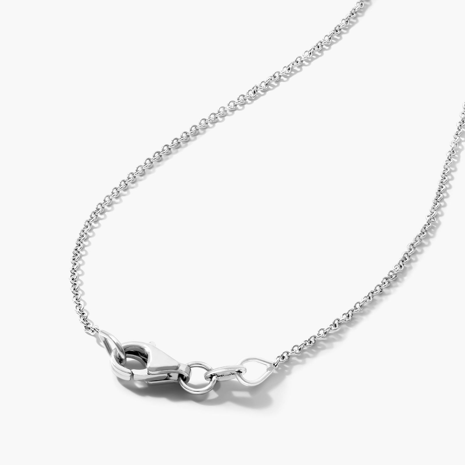 Halo Emerald Cut Diamond Necklace In 18K White Gold