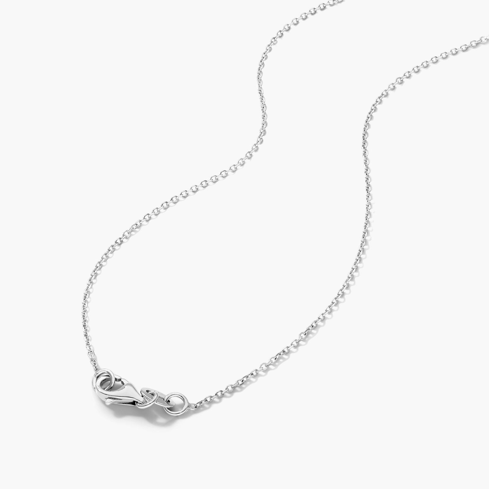 Double Halo Oval Cut Diamond Necklace In 18K White Gold