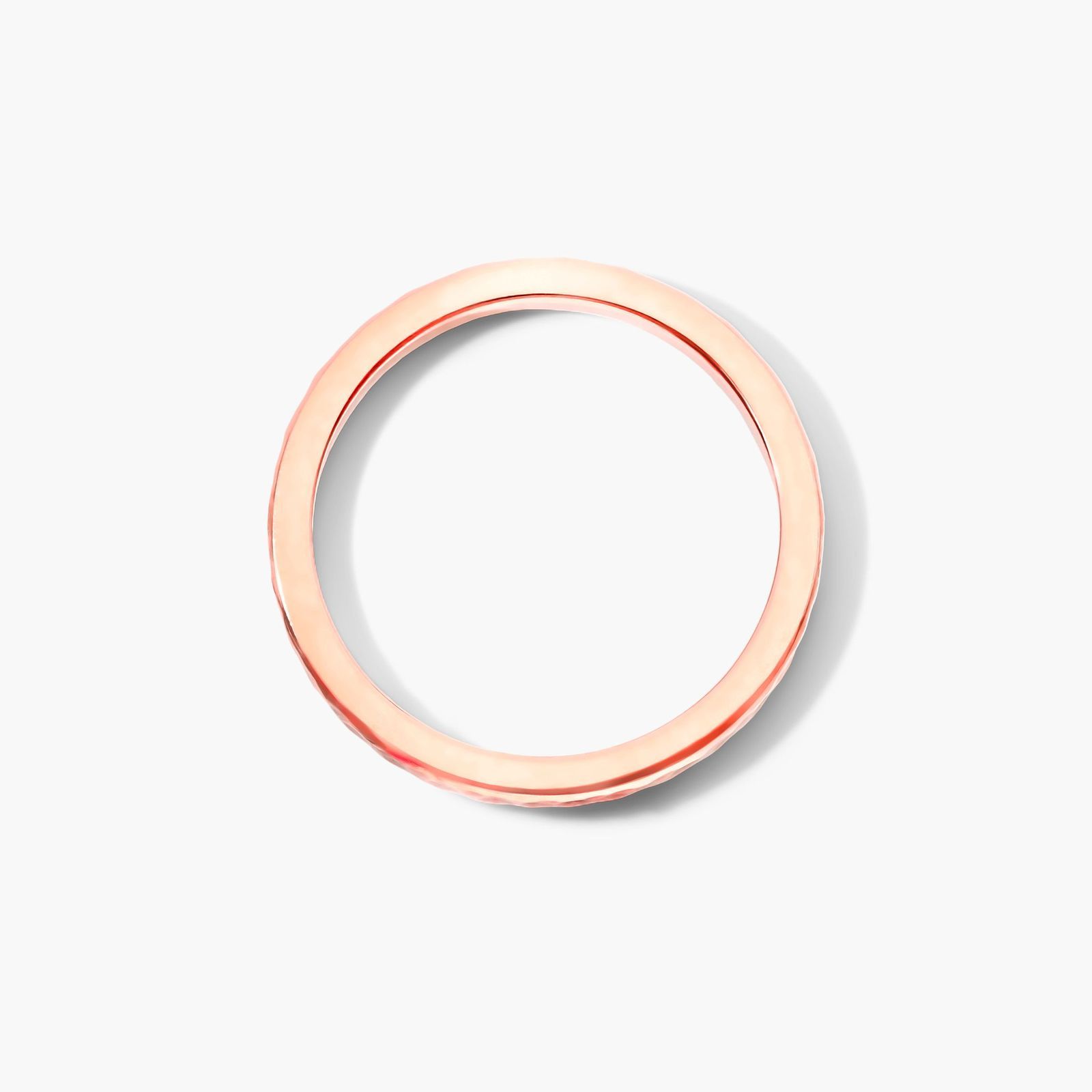 Satin Hammered Ring In 14K Rose Gold