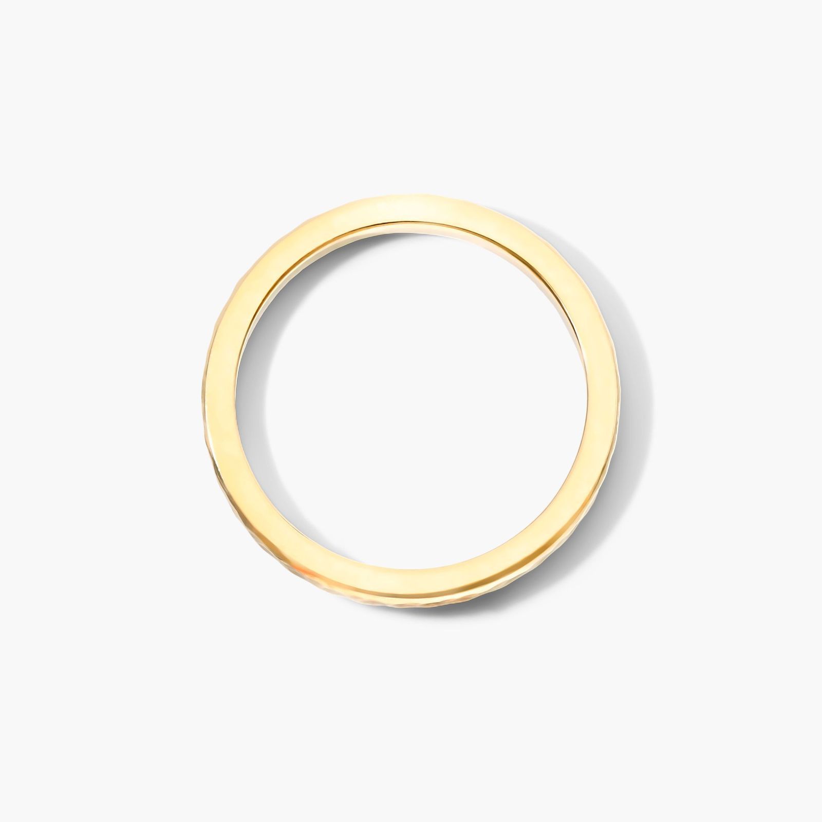 Satin Hammered Ring In 14K Yellow Gold