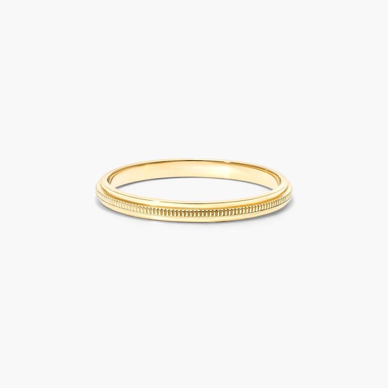 Milgrain Row Ring In 14K Yellow Gold