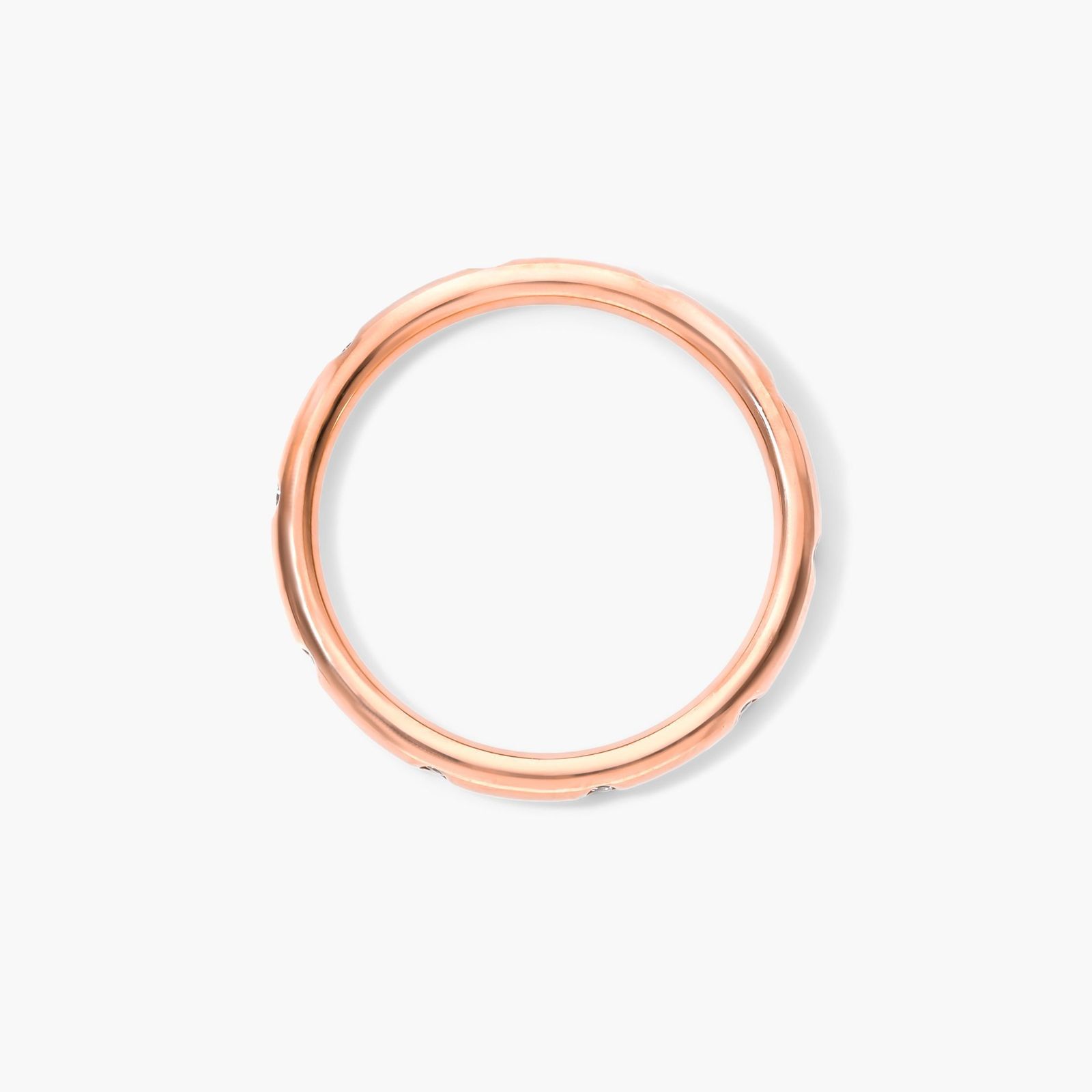 Bezel Set Diamond Ring In 14K Rose Gold