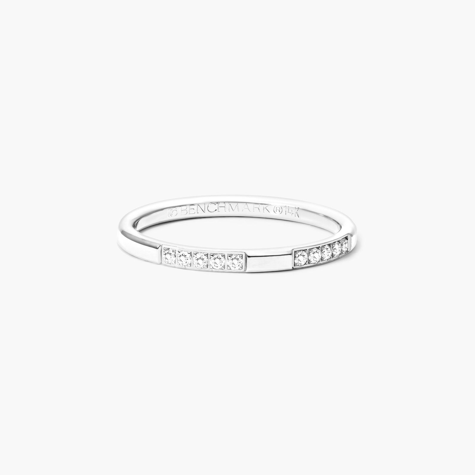 Dash Diamond Ring In 14K White Gold