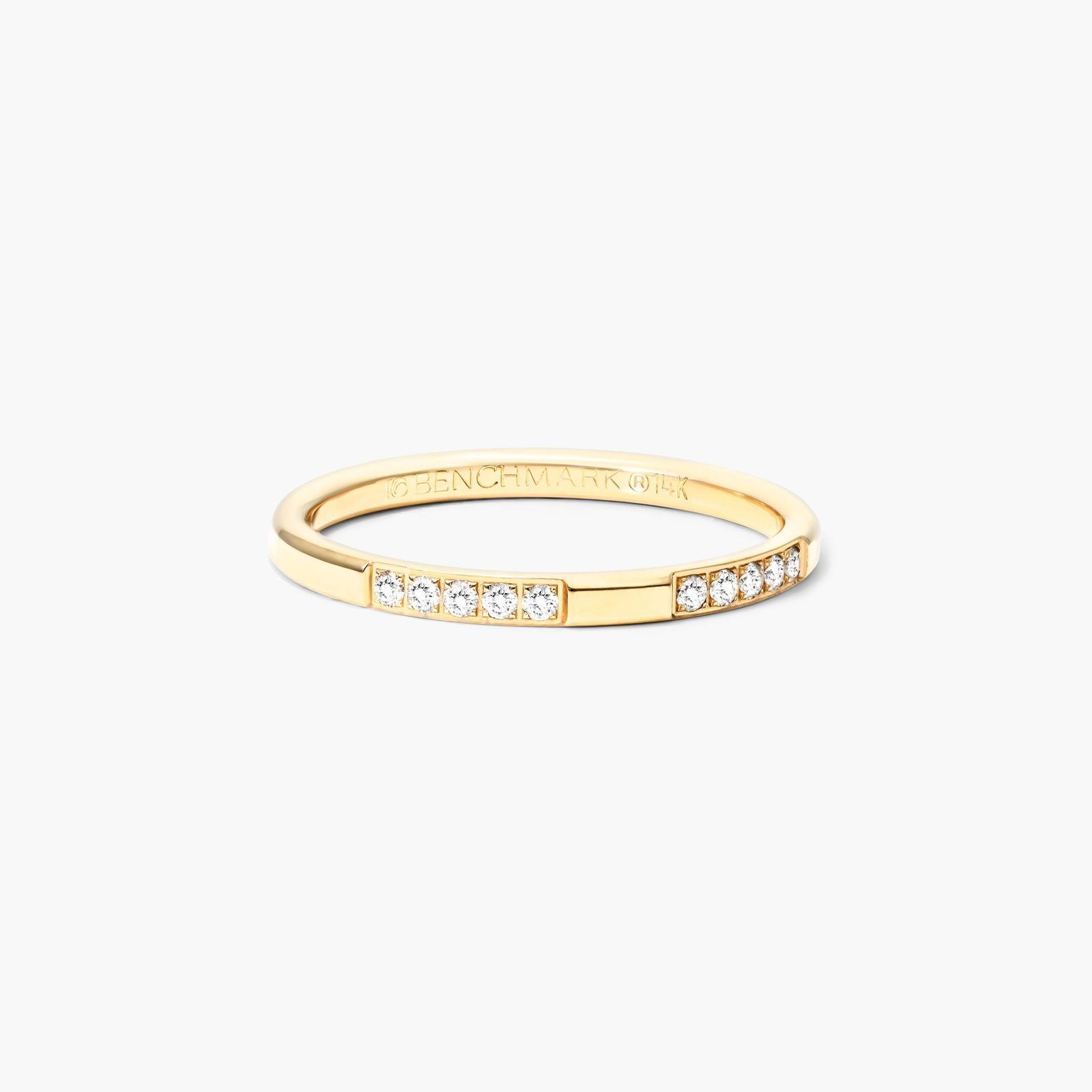 Dash Diamond Ring In 14K Yellow Gold