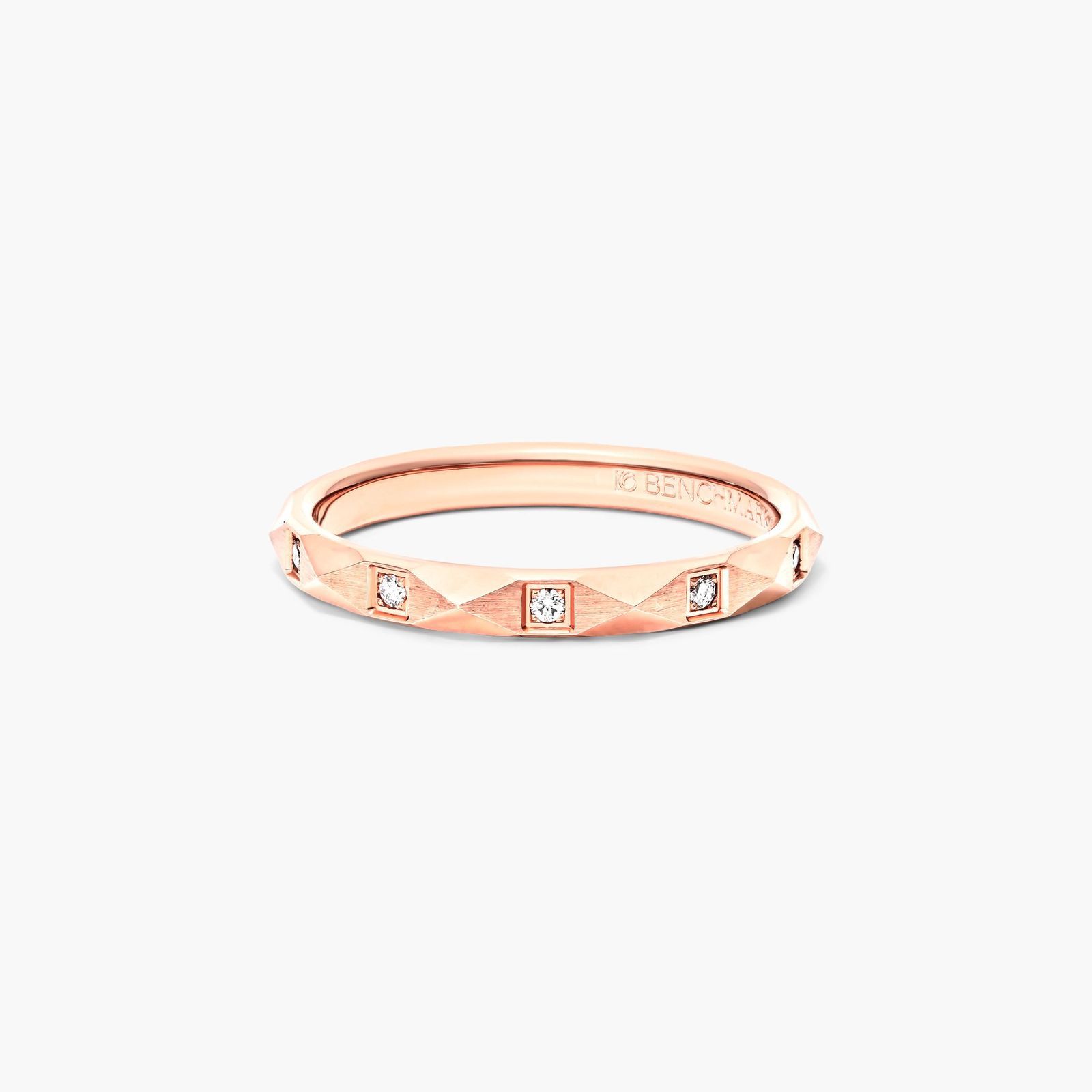 Pyramid Diamond Ring In 14K Rose Gold