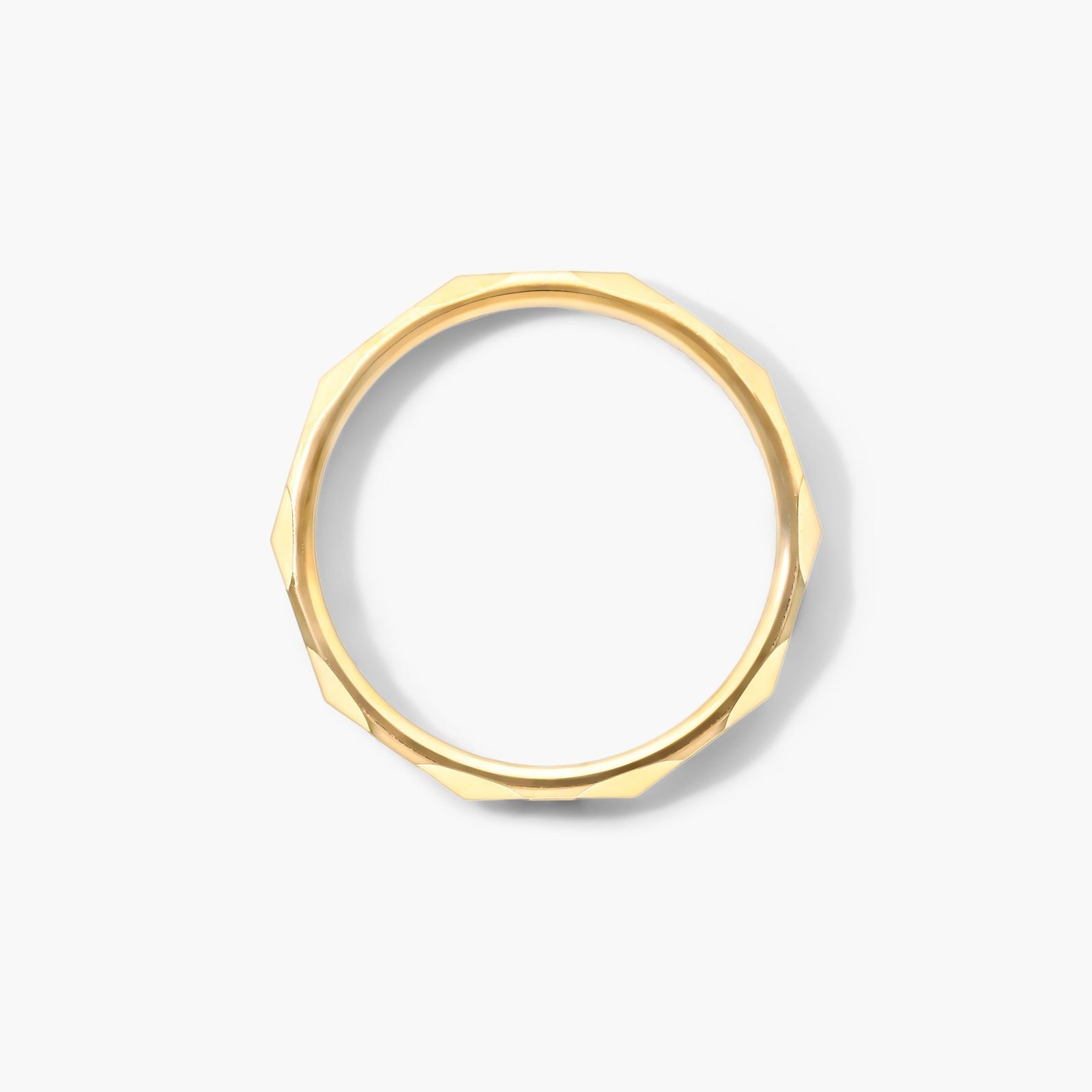 Pyramid Diamond Ring In 14K Yellow Gold