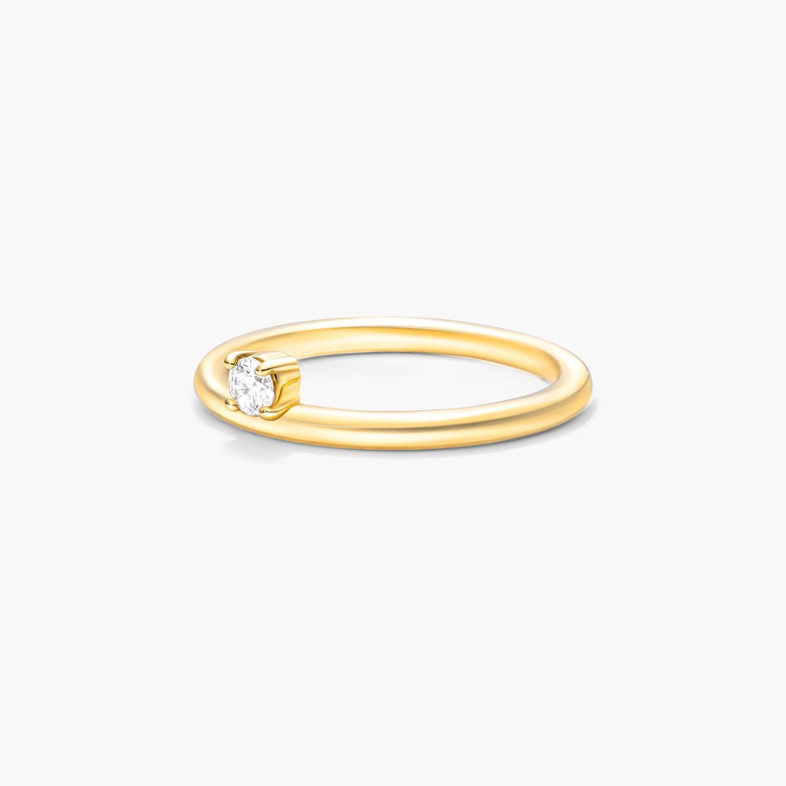 14K Yellow Gold Peeking Diamond Ring