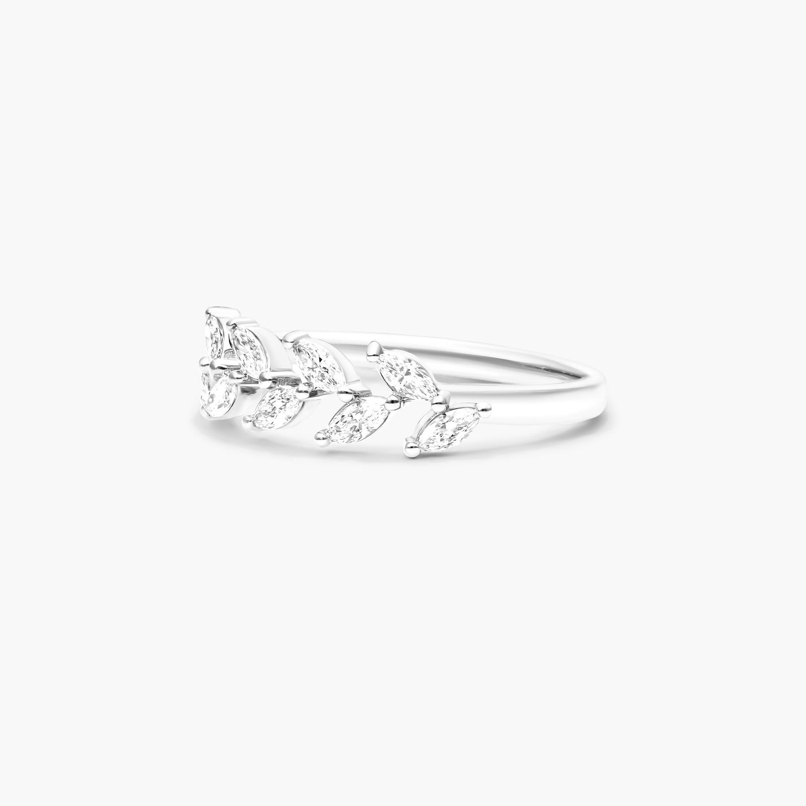 Barley Marquise Cut Diamond Ring In 14K White Gold