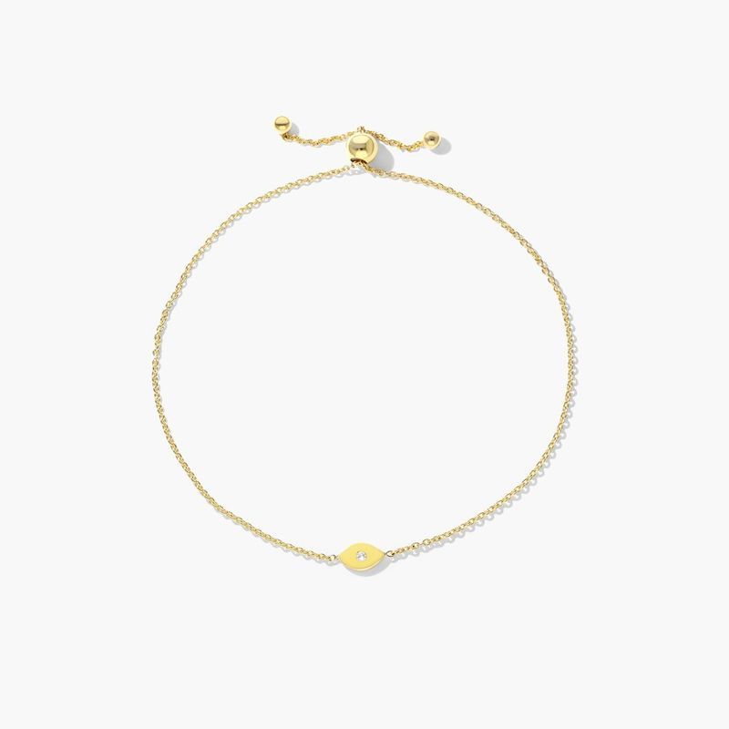 Evil Eye Bolo Diamond Bracelet In 14K Yellow Gold