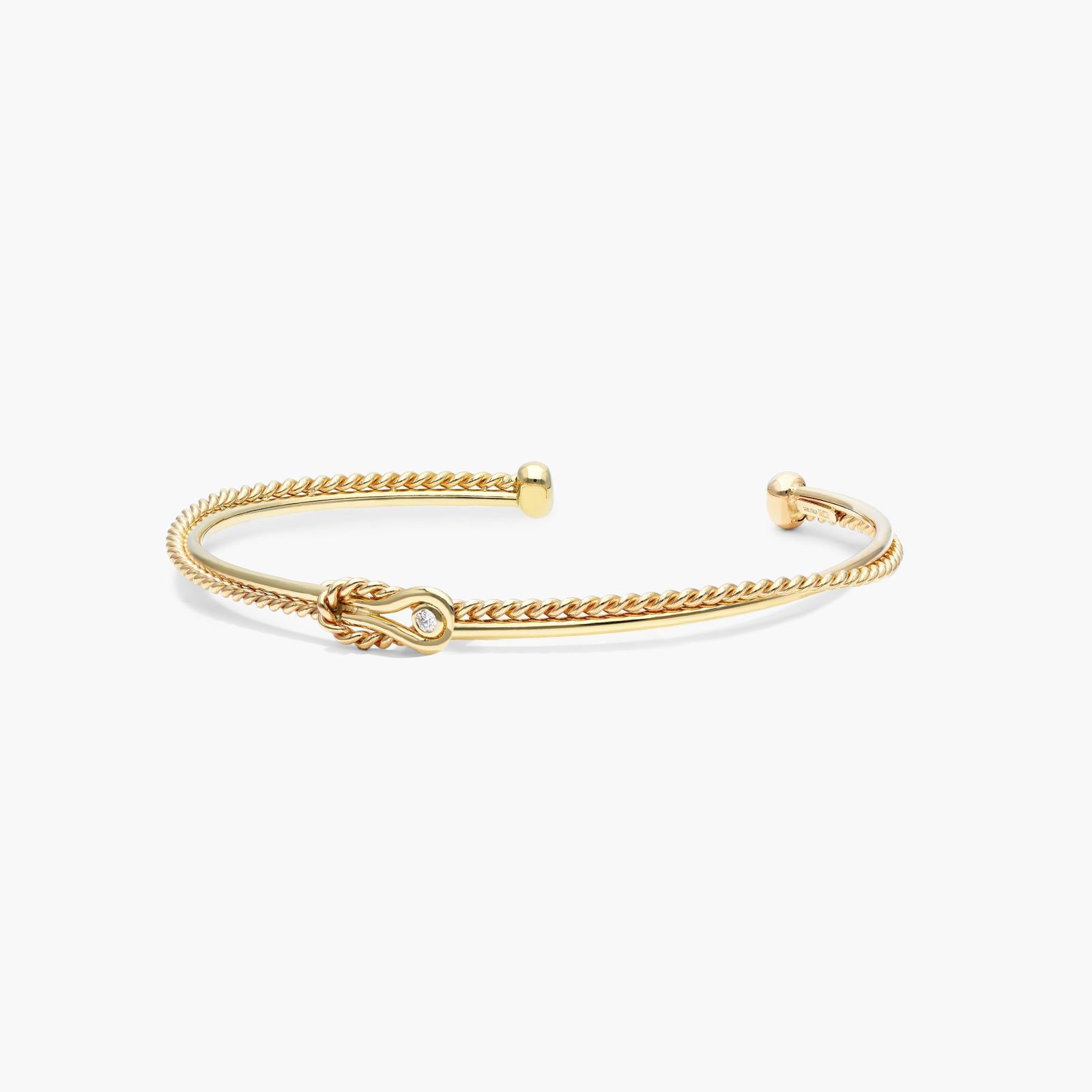 Infinity Rope Cuff Diamond Bracelet In 14K Yellow Gold
