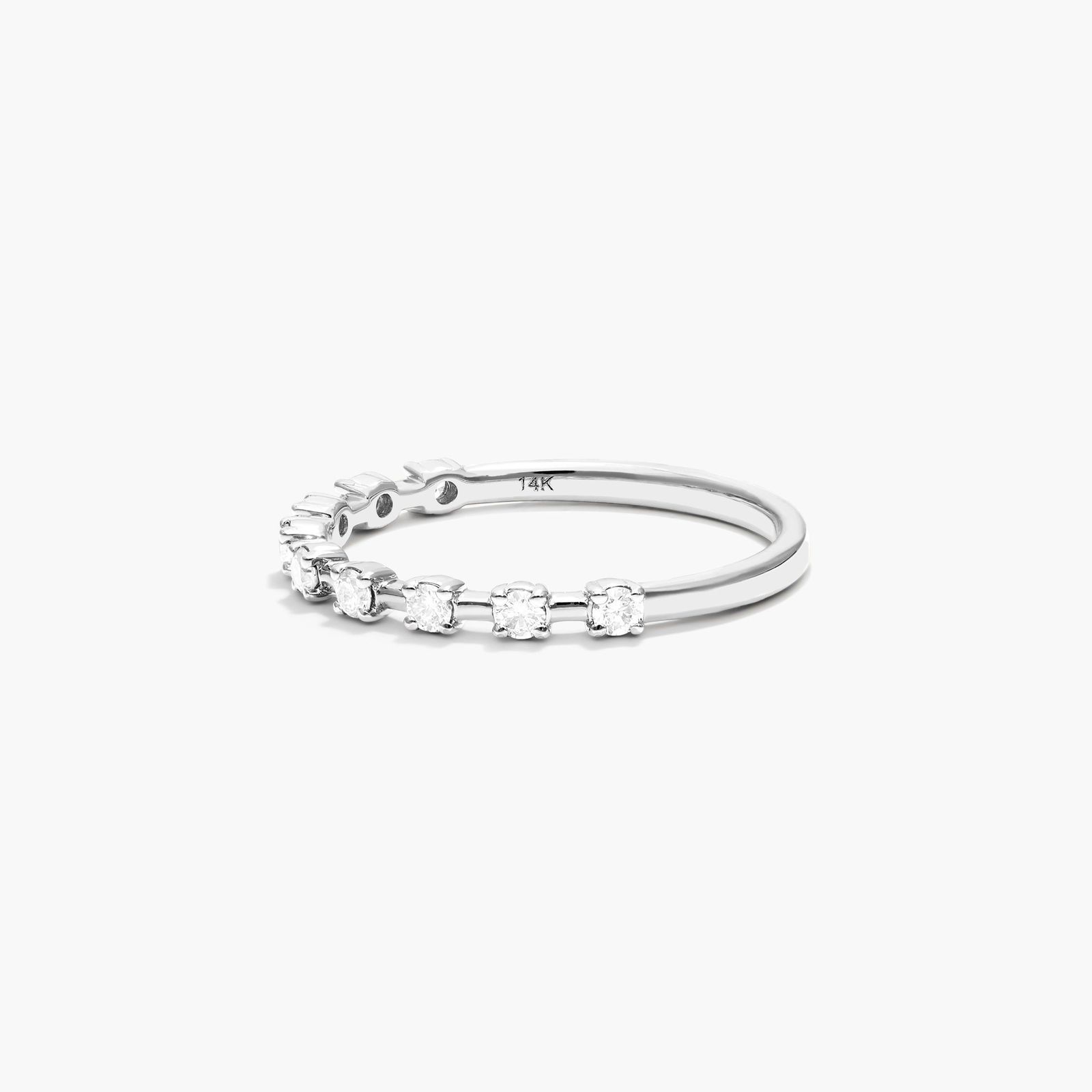 Wire Diamond Ring In 14K White Gold