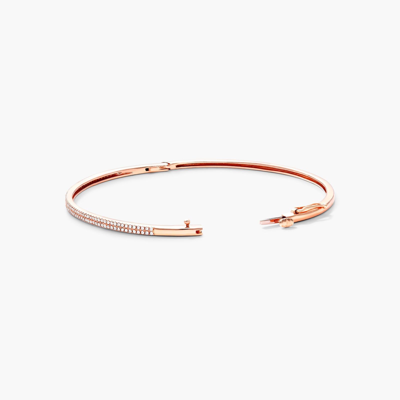 Pavé Bangle Diamond Bracelet In 14K Rose Gold
