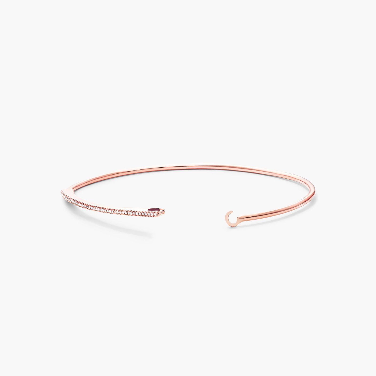 Stackable Bangle Diamond Bracelet In 14K Rose Gold
