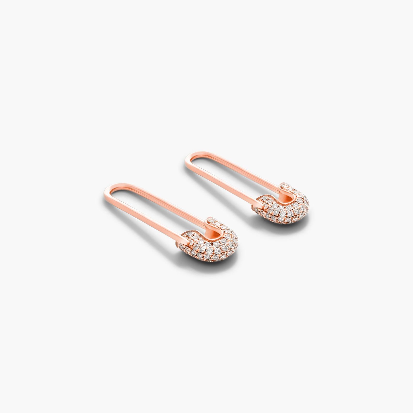 Diamond Pin Earrings In 14K Rose Gold