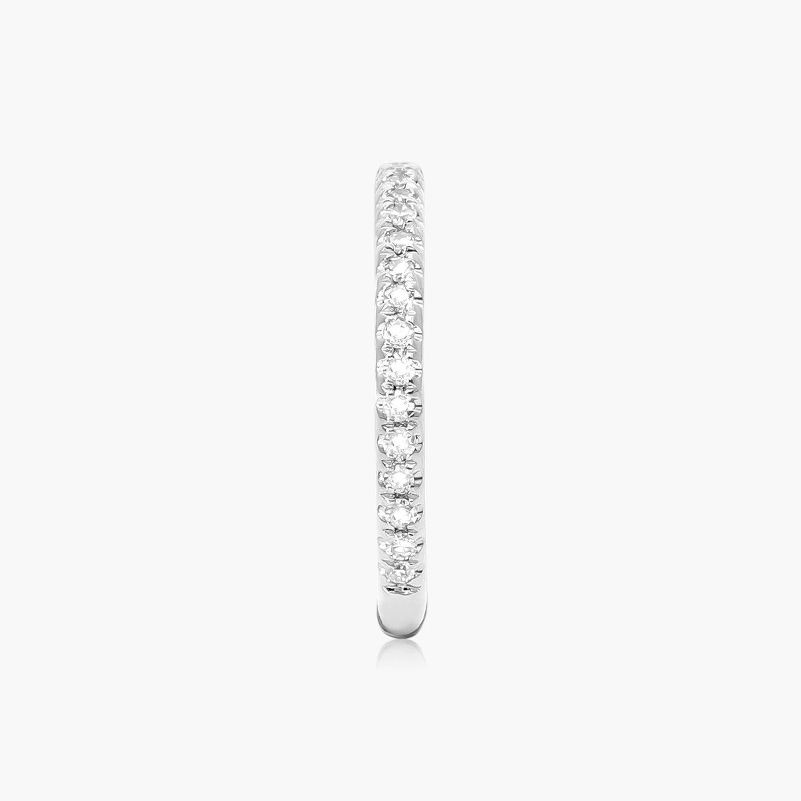 Single Diamond  Ear Cuff In 14K White Gold