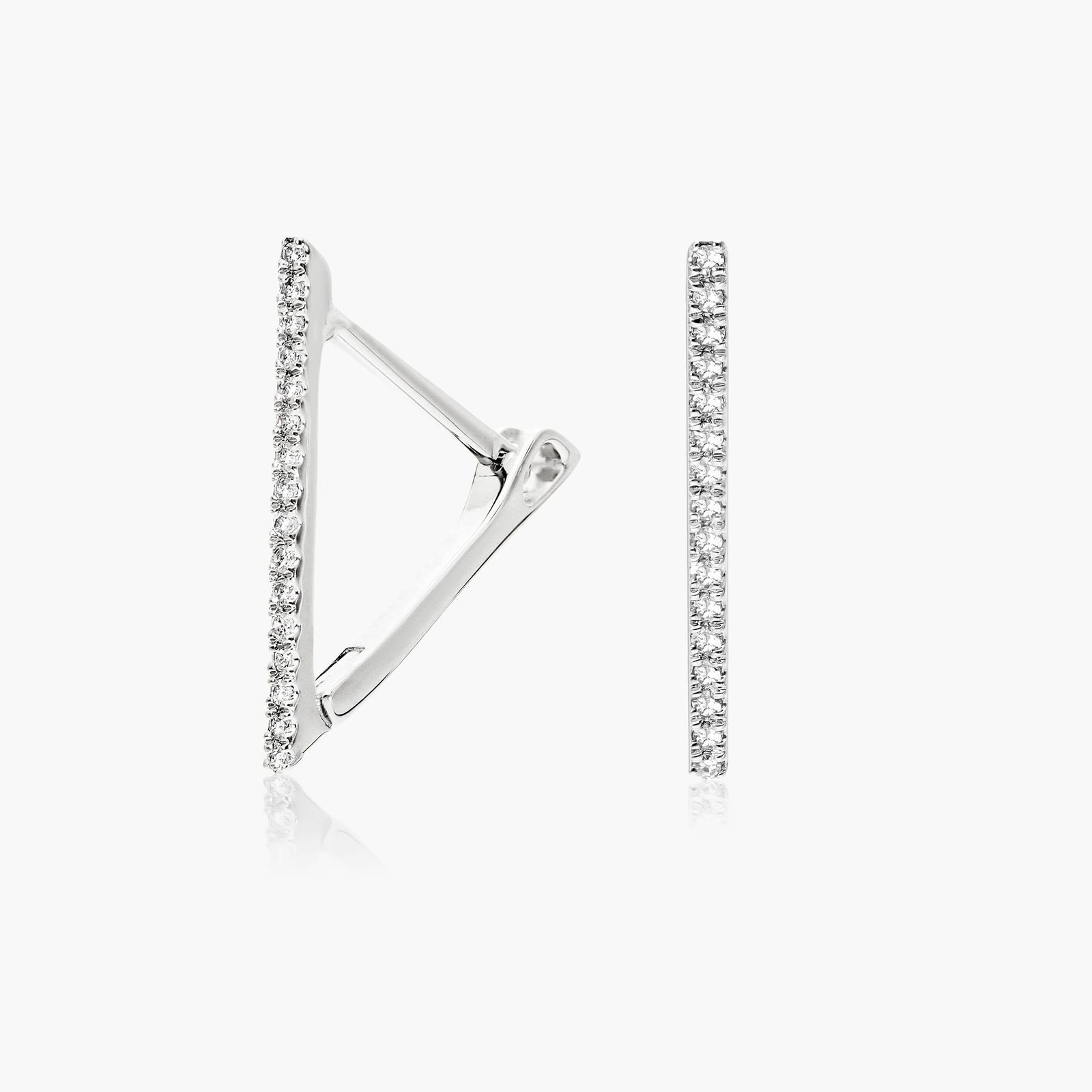 愛用 Triangle Diamond Hoop Earrings In 14K White Gold-81425w14 アクセサリー