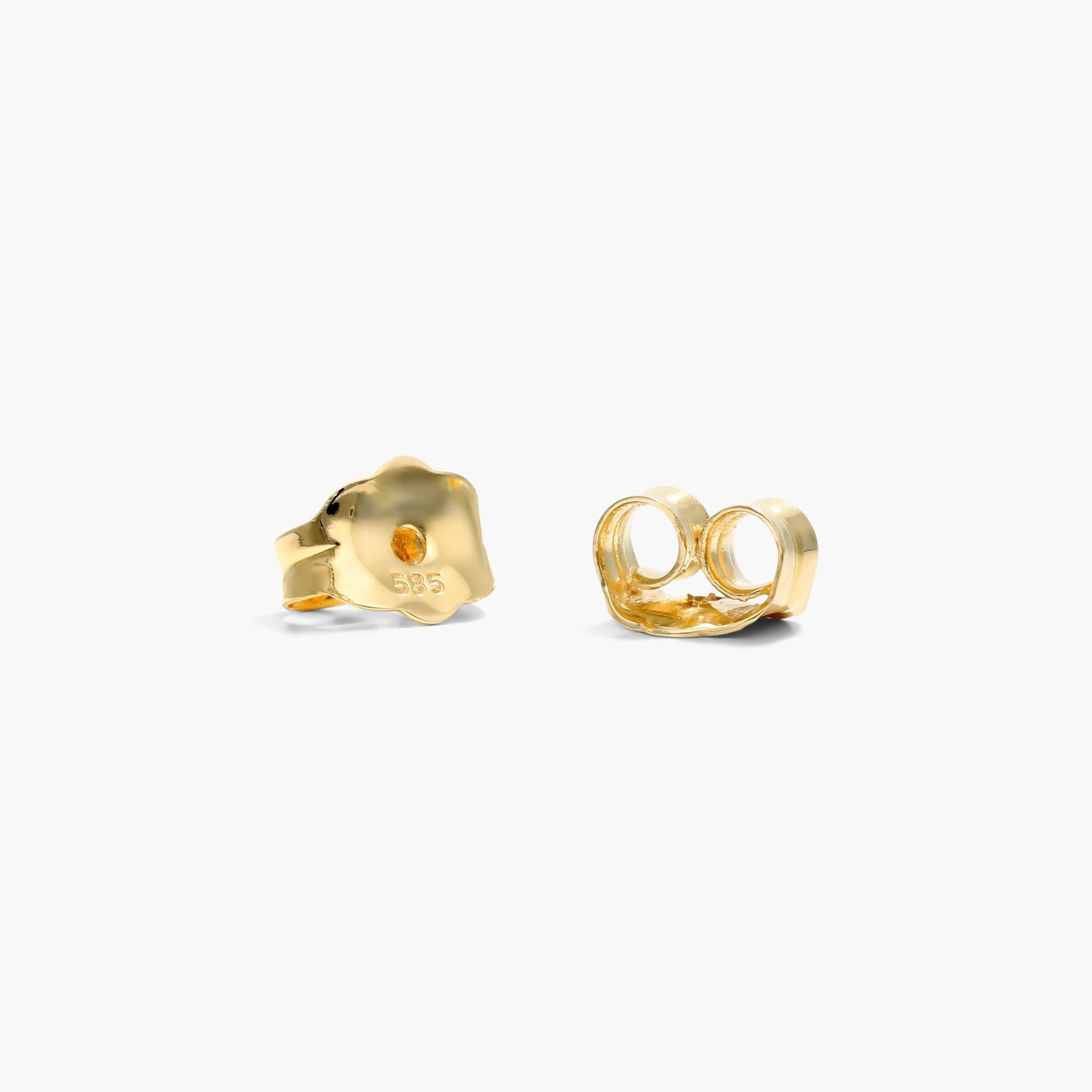 XO Diamond Stud Earrings In 14K Yellow Gold